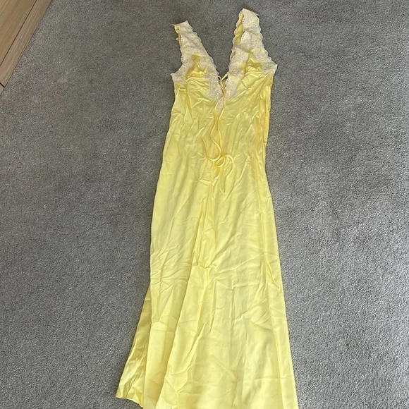 Rumored Yellow Maxi Dress with Lace Detail - Picture 1 of 4